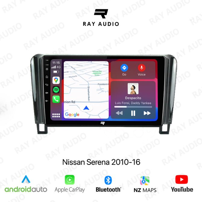 Stereo system in a Nissan Serena 2010-2016, featuring a digital display, intuitive controls, and various connectivity options including Bluetooth and USB for seamless entertainment.